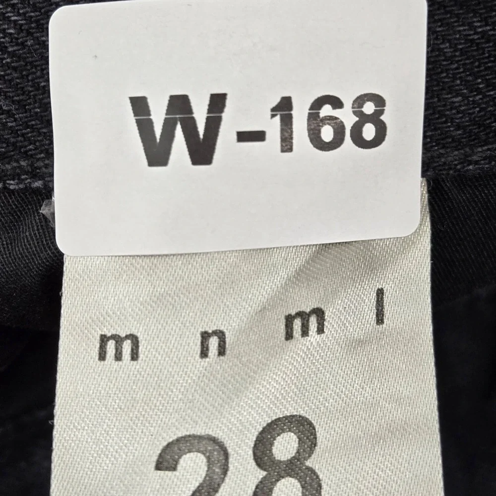 MNML Men Jeans 28 Black Denim Skinny Skeleton Patchwork Emo Goth Grunge Y2K READ